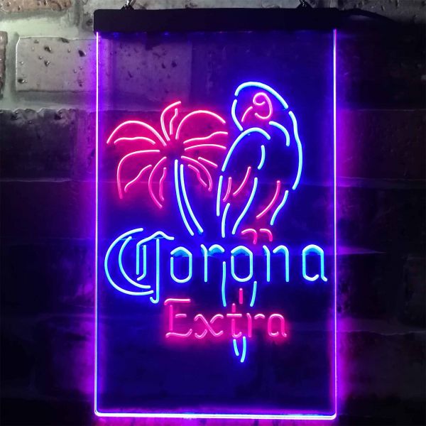 Corona Extra - Parrot Dual LED Neon Light Sign